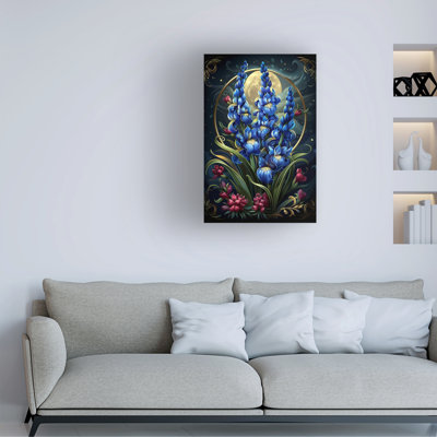 Art sur toile, bleu, lune, iris