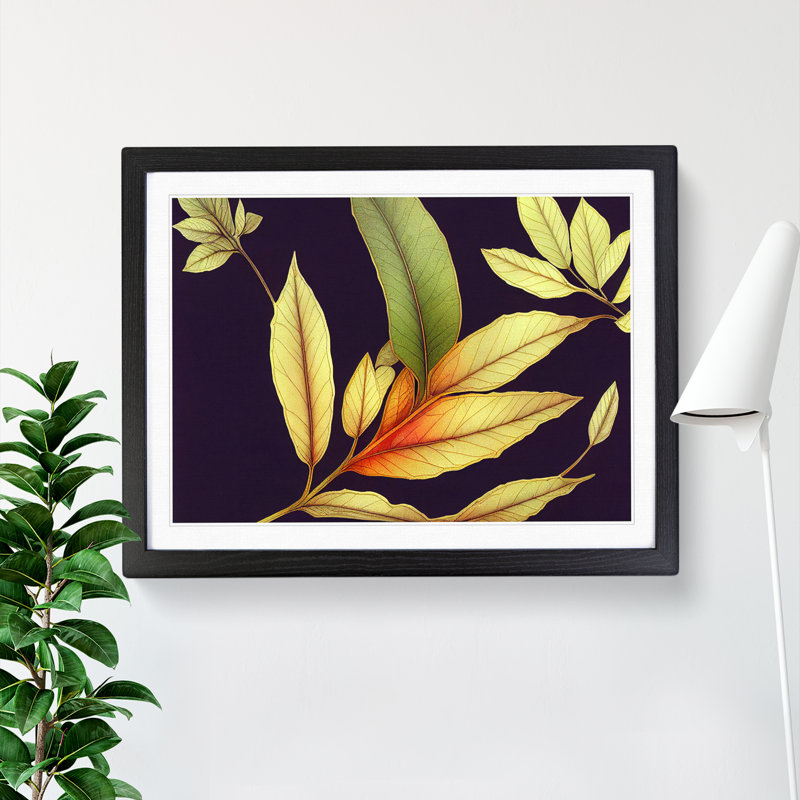 XH1022-8324X Stimulating Autumn Leaf - Single Picture Frame Painting, Black, 46cm H x 64cm W x 2cm D