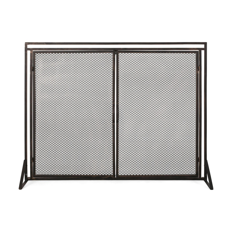 FIREPLACE SCREEN, Black/Gold