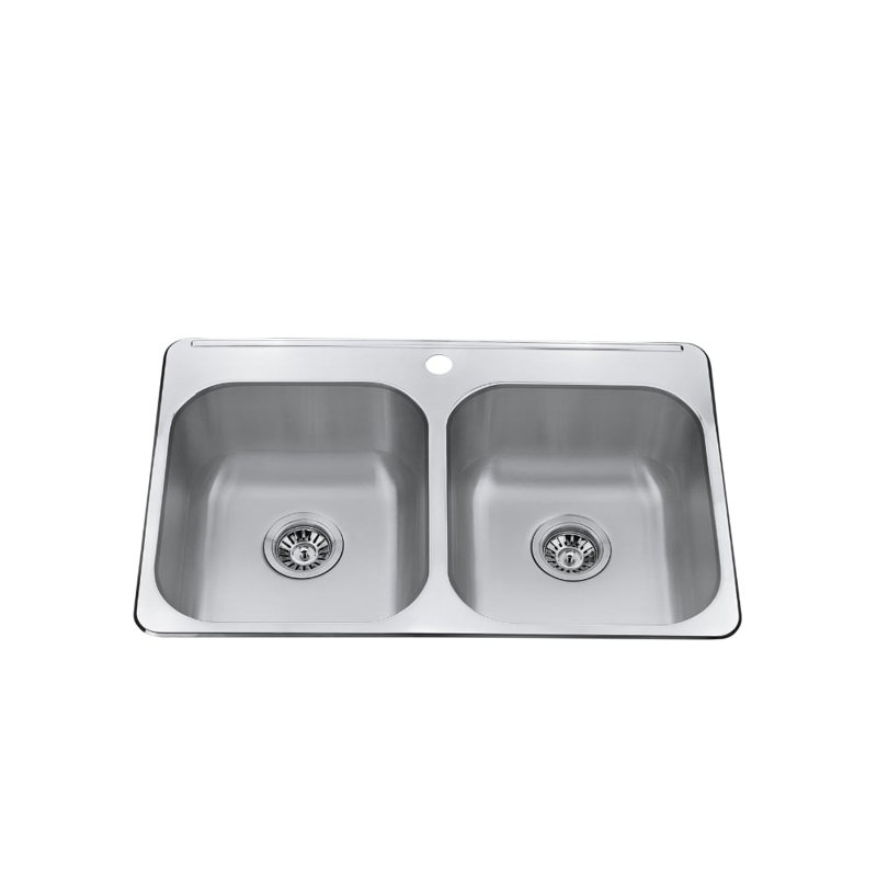 Évier de cuisine à double cuve encastrée avec accessoires L 31 po x l 21 po