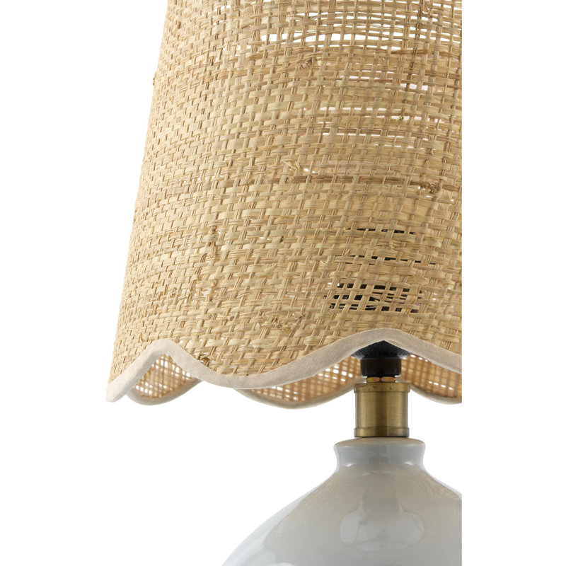 Amecia Table Lamp, Beige, Jute, Aqua