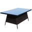 Table de patio rectangulaire avec verre transparent - Aluminium et brun, et eau, avec cadre extérieur trempé brun assemblé, requis