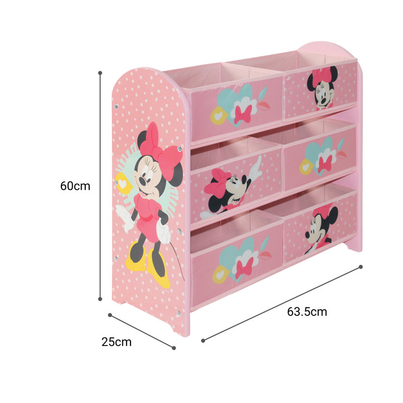 Disney Minnie Mouse Storage Unit with 6 Storage Boxes for Kids