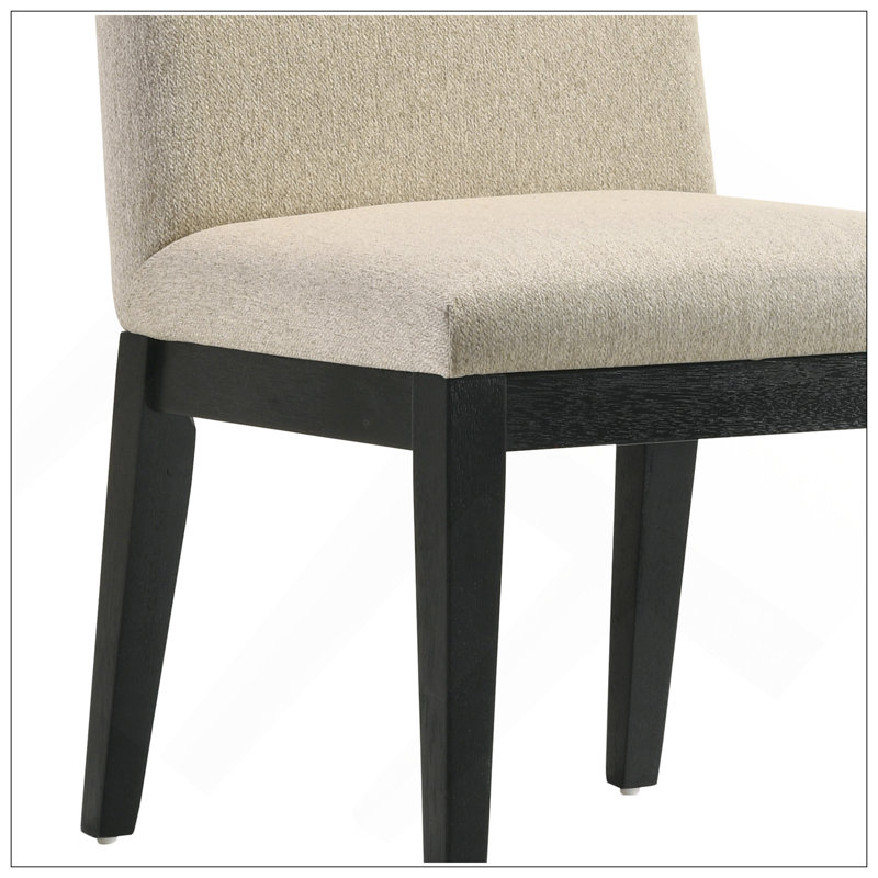 Ensemble de 2 chaises d'appoint en tissu beige et finition noire Froja