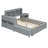 Wooden platform bed with Multi-functional Storage Space Nightstand and 2 Drawers-288221356