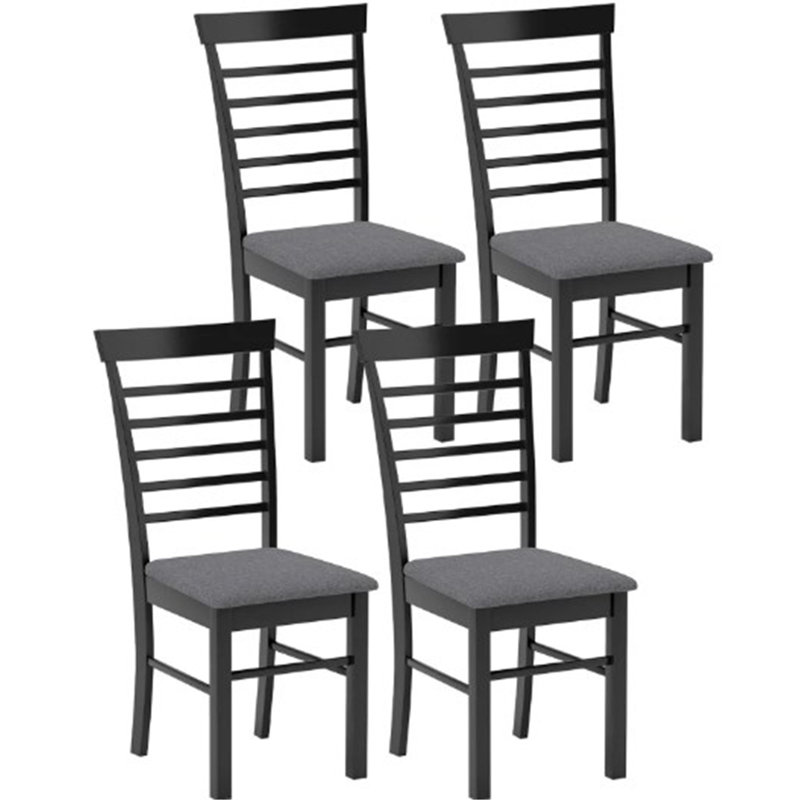 Chaises de cuisine rembourrées, ensemble de 4 chaises de salle à manger en bois