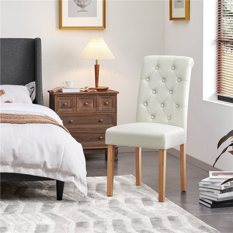 Beacan Tufted Upholstered Side Chair, Beige