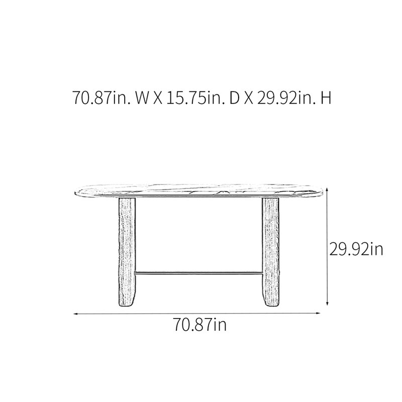 Console moderne minimaliste, H 29,92 po x l 70,87 po x P 15,75 po