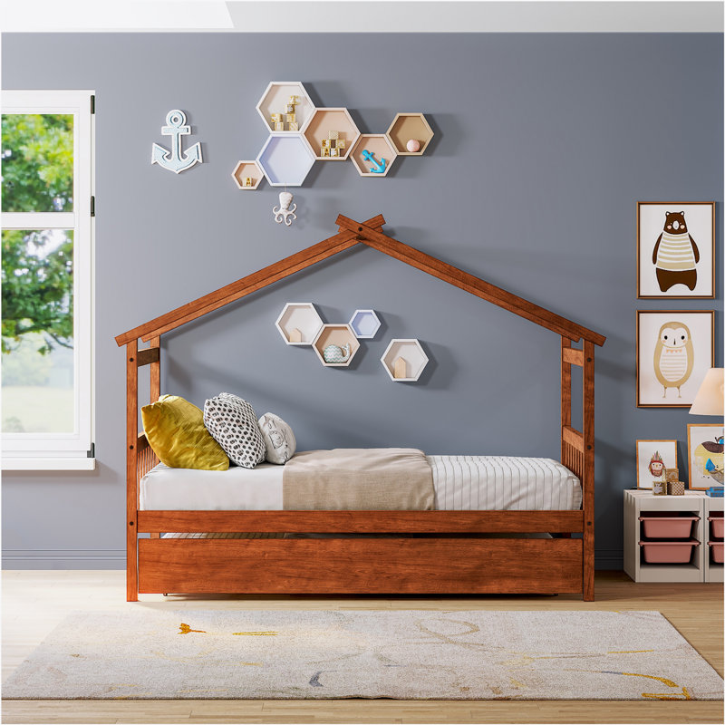 Lit gigogne en bois Annais, Noyer, Simple
