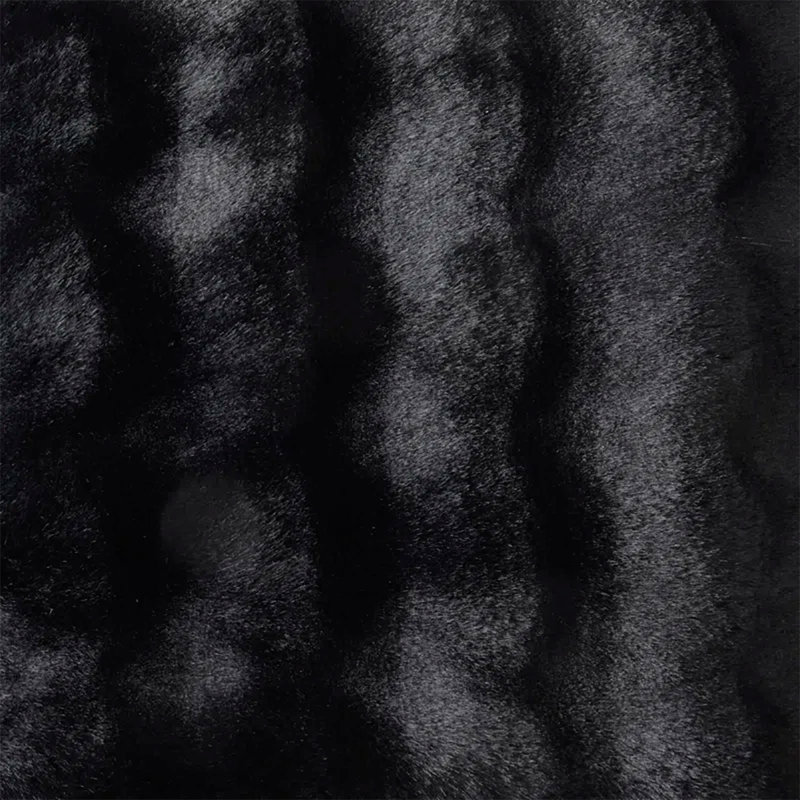 Housse de coussin en fausse fourrure Cozy Bubble, Noir, Sans insert de coussin, Carré de 20 po