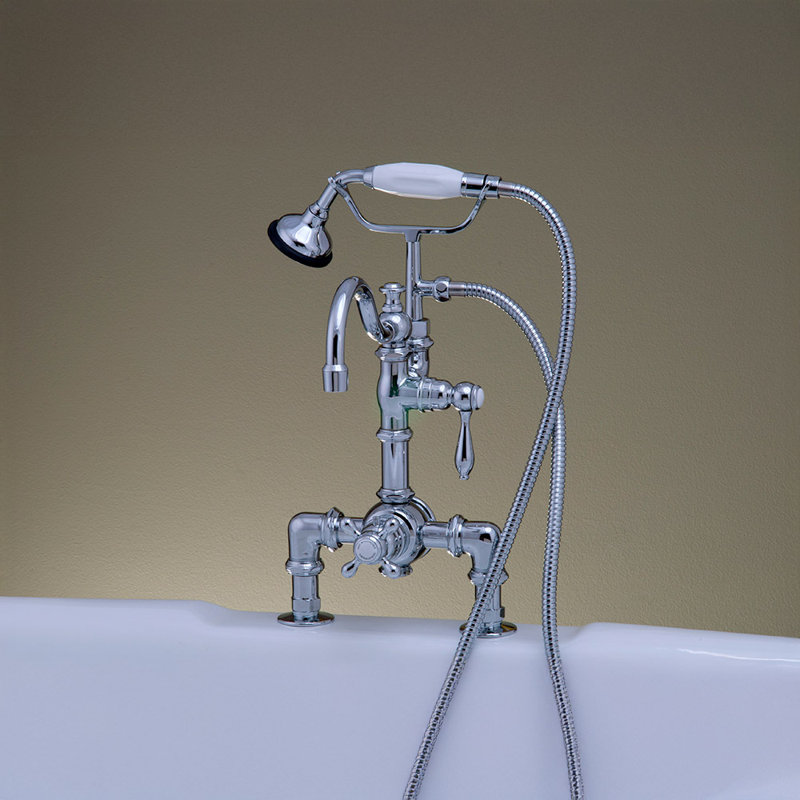Thermostatic Deck Mount Tub Faucet with Diverter by Strom Living, Chrome