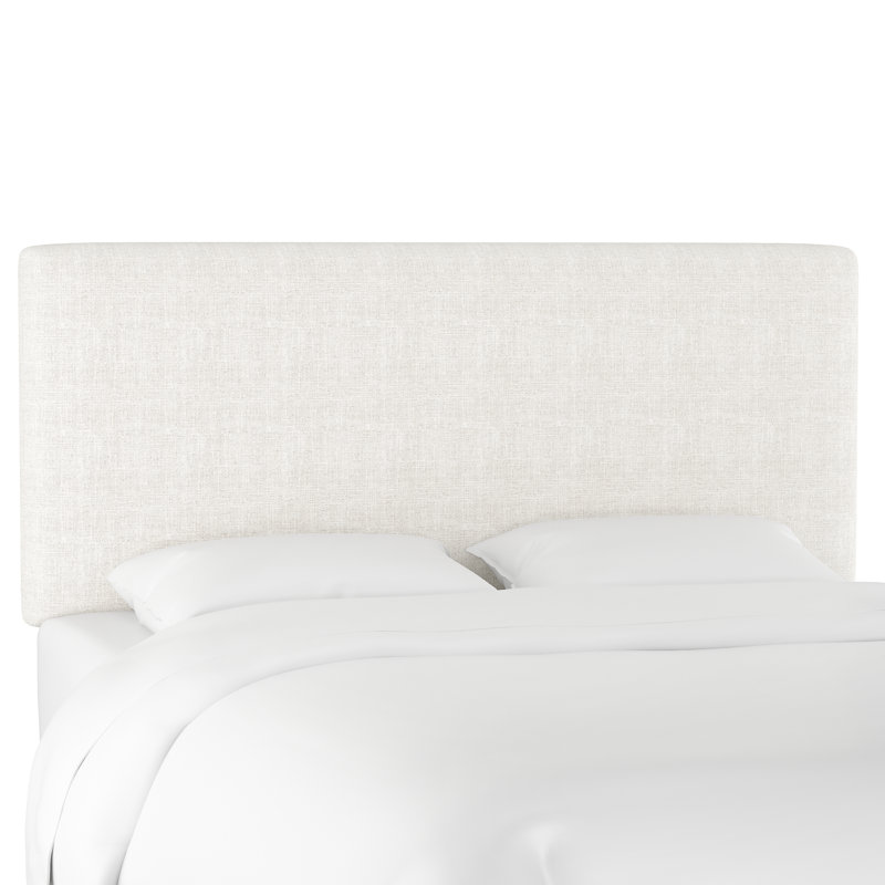 Tête de lit tapissier Eisley, Lin blanc texturé Zuma, Double