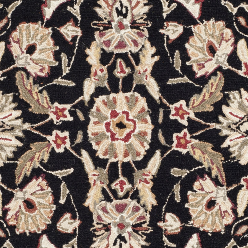 Helena Oriental Hand Hooked Wool Green/Black Area Rug, Rectangle 1'8" x 2'6"