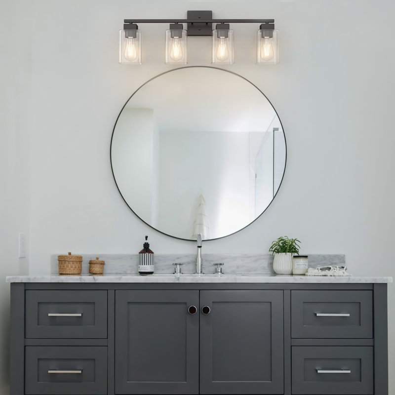 Éclairage pour coiffeuse Hartshorn, 4 lumières, Noir mat
