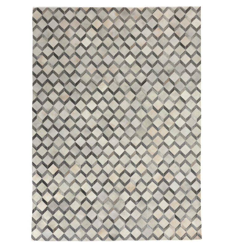 Cowhide Geometric Indoor Rug, Rectangle 5' x 8'