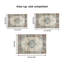 Tapis lavable antidérapant rétro de style bohémien rétro pour salon, cuisine, chambre à coucher, salon, fleur-1449357107