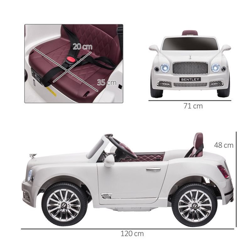 Damm Isabelle & Max 12V 1 Seater All-Terrain Vehicles Battery Powered Ride On with Remote Control, White