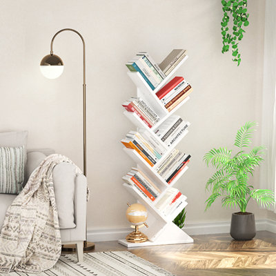 9 Tier Geometric Tree Bookshelf Storage Bookcase by Ebern Designs