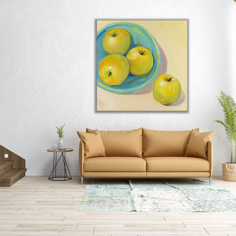 Fruit Bowl Trio II - reproduction d'art sur toile, H 12 po x l 12 po