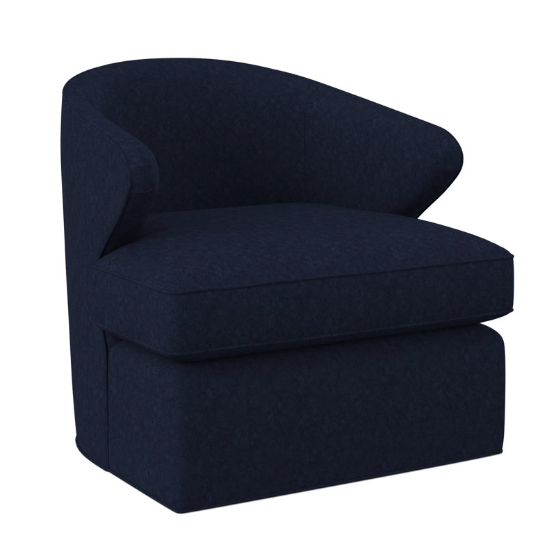 Scoop Swivel Barrel Chair, Margaret Ebony Polyester Blend