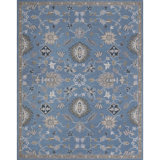 Greer Hand Tufted Wool Floral/Oriental Area Rug in Denim/Brown/Cream/Tan/Teal