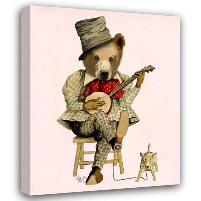 Art sur toile tendue Trinx Fab Funky Gallery, titré: Banjo Bear