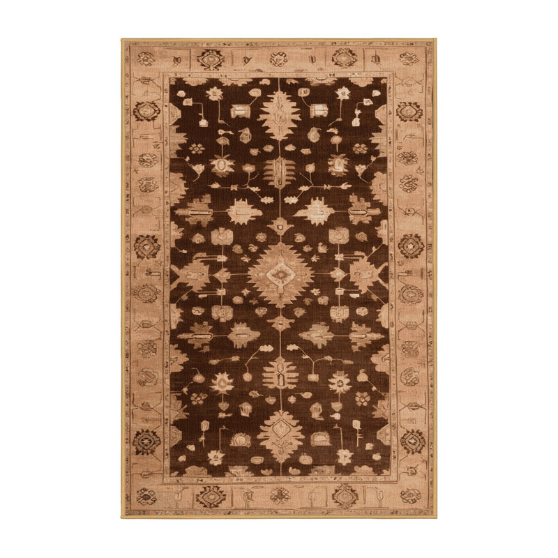 Tapis brun lavable à la machine, Rectangulaire 3 pi x 5 pi