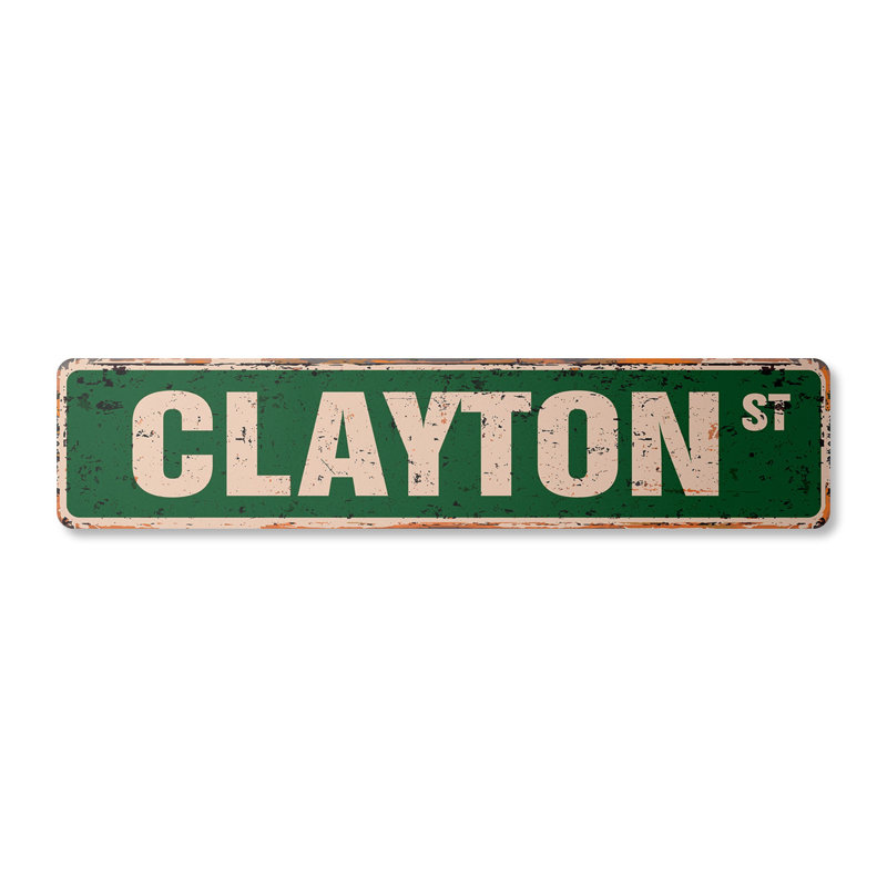 Plaque de rue Clayton en aluminium 7 po x 30 po