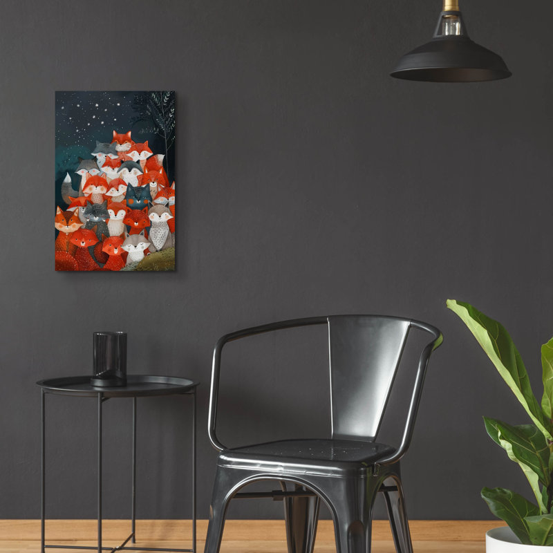 Art mural épique «Pile Of - Foxes» par Doron David, 16 po x 24 po, H 24 po x l 16 po