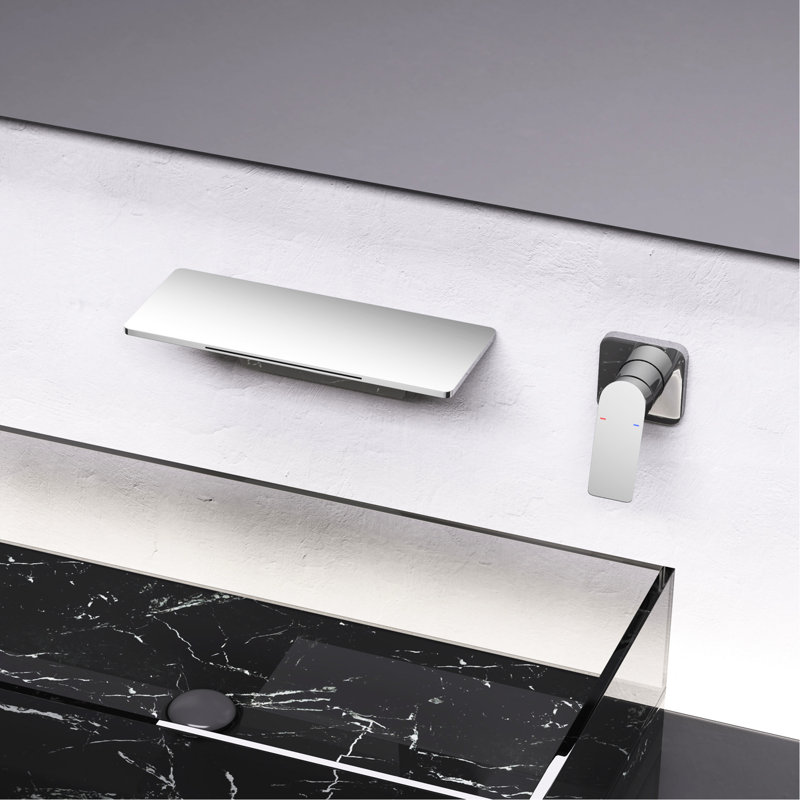 Robinet de lavabo de salle de bain Waterfall -, matériau en laiton, simple pour une gestion simple de la température et du débit de l'eau, pour optimiser l'espace du comptoir, 11,46 po Profondeur, 4,89 largeur, 15,52 hauteur, poids de 11,87 lb