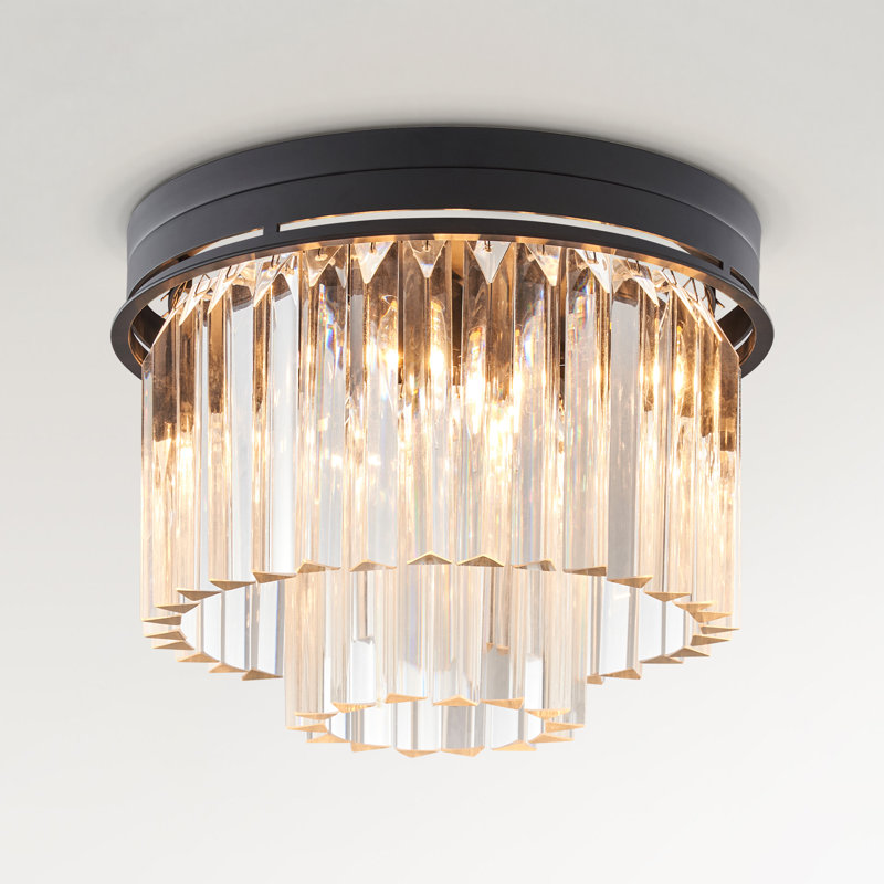 Lustre encastré en cristal 5 lumières 16,5 "Lucent, Noir