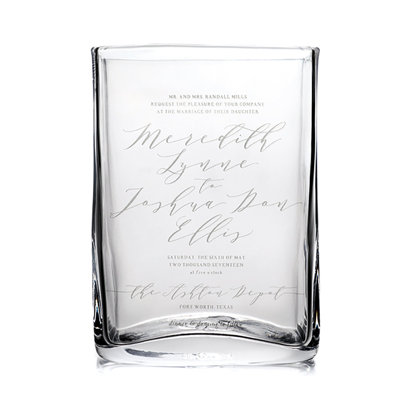Engraved Handcrafted Glass Table Vase