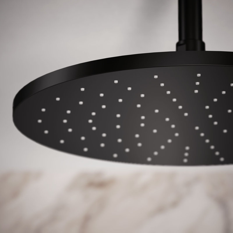 Contemporary Round 12" Rainhead with Katalyst Air-Induction Spray, 2.5 Gpm, Matte Black