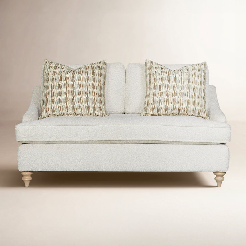 Haley Upholstered Loveseat with Pillows, White