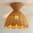 1 - Light Rattan Dome Semi Flush Mount Ceiling Light