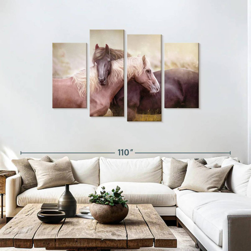 Brampt illustrant un cheval romantique, H 48 po x l 75 po