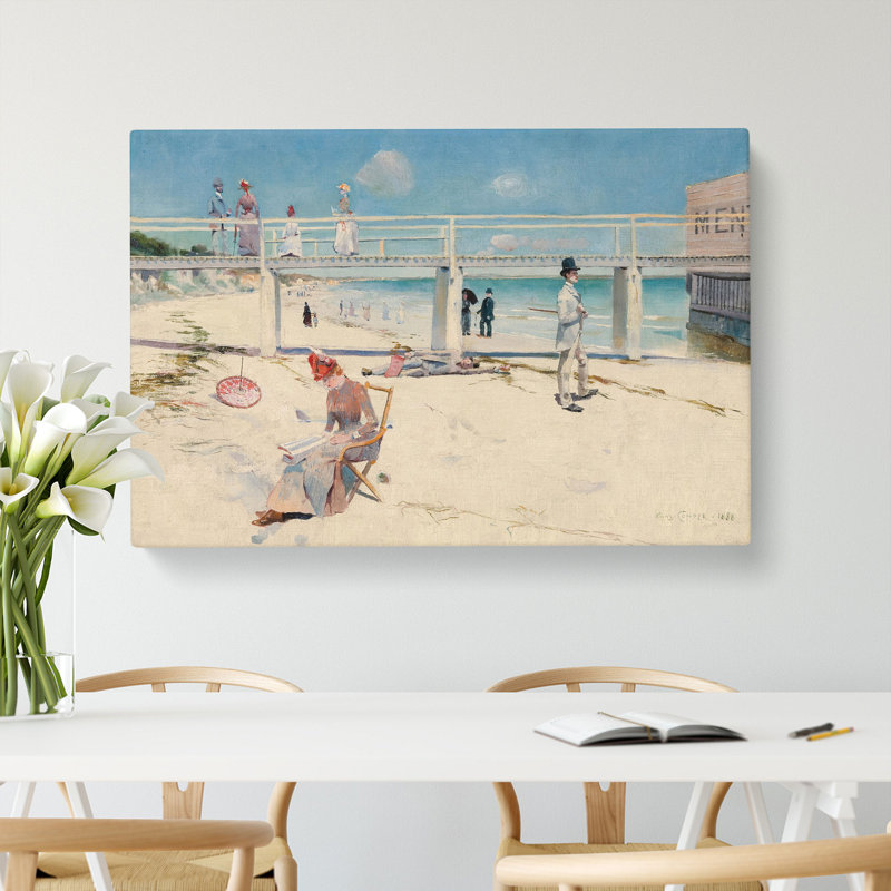 A Holiday At Mentone by Charles Conder - Wrapped Canvas Painting, 40cm H x 60cm W x 3cm D