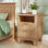 Smart Night Stand With Charging Station, LED Sensor Light, 2 Drawers And Open Shelf, Modern Wood Bedside Table With USB/Type-C/AC Outlets For Bedroom