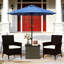 Table de bout, petite table basse d'extérieur pour patio, table d'appoint en osier avec trou pour parasol