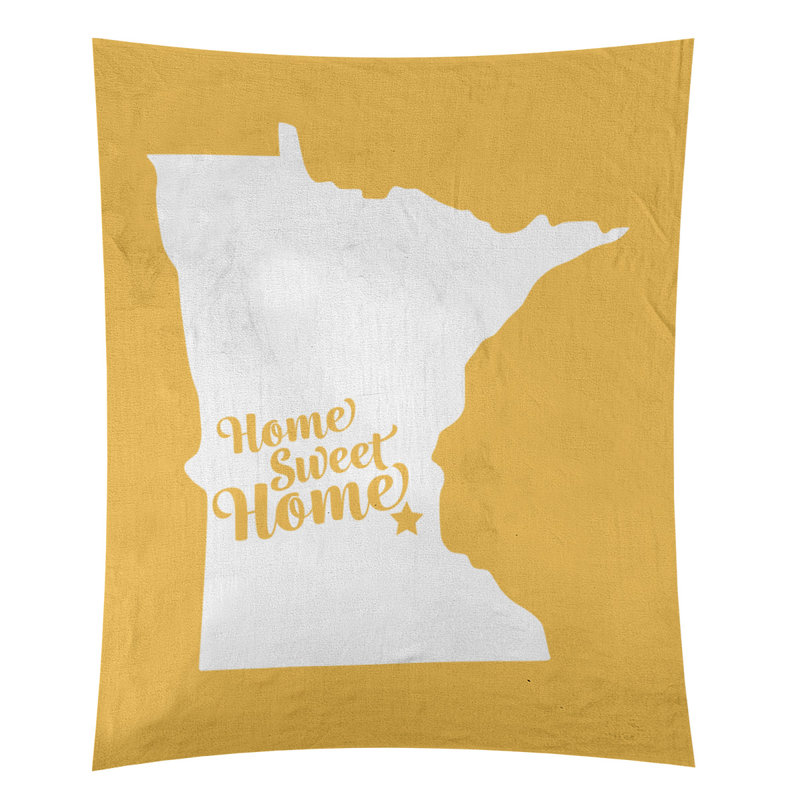 Tapisserie murale Home Sweet Minneapolis, H 104 po x l 88 po, Jaune