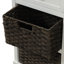 Armoire de rangement rustique avec deux tiroirs et quatre paniers en rotin classiques pour la salle à manger / salon-977643510