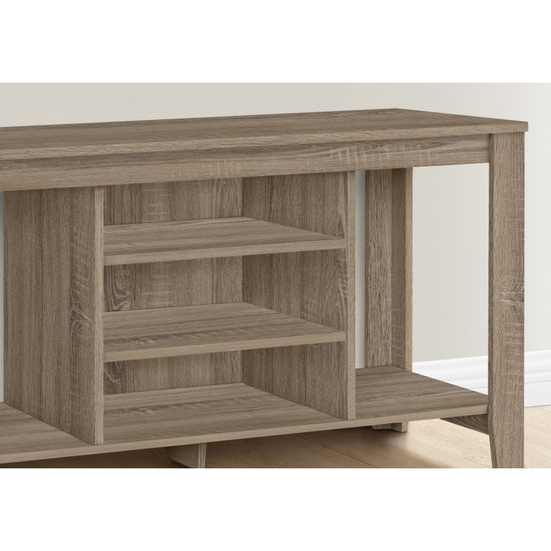 48 Inch Console Media Entertainment Center Storage Shelves, Taupe