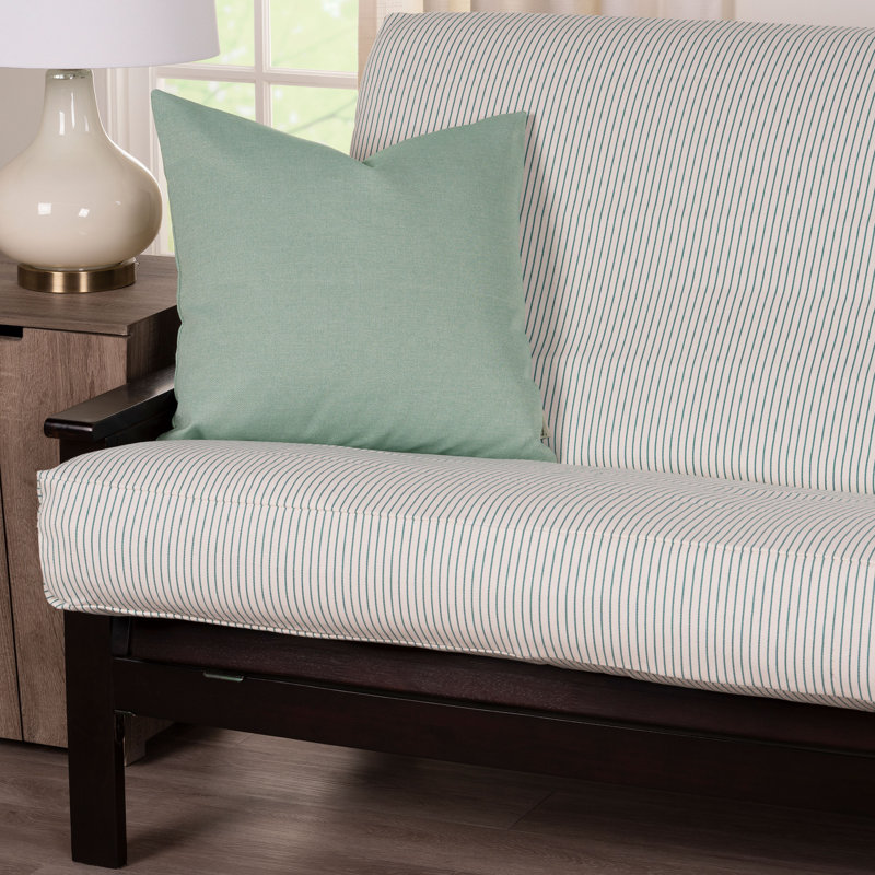 Navigator Stripe Box Cushion Futon Cover, Seafoam