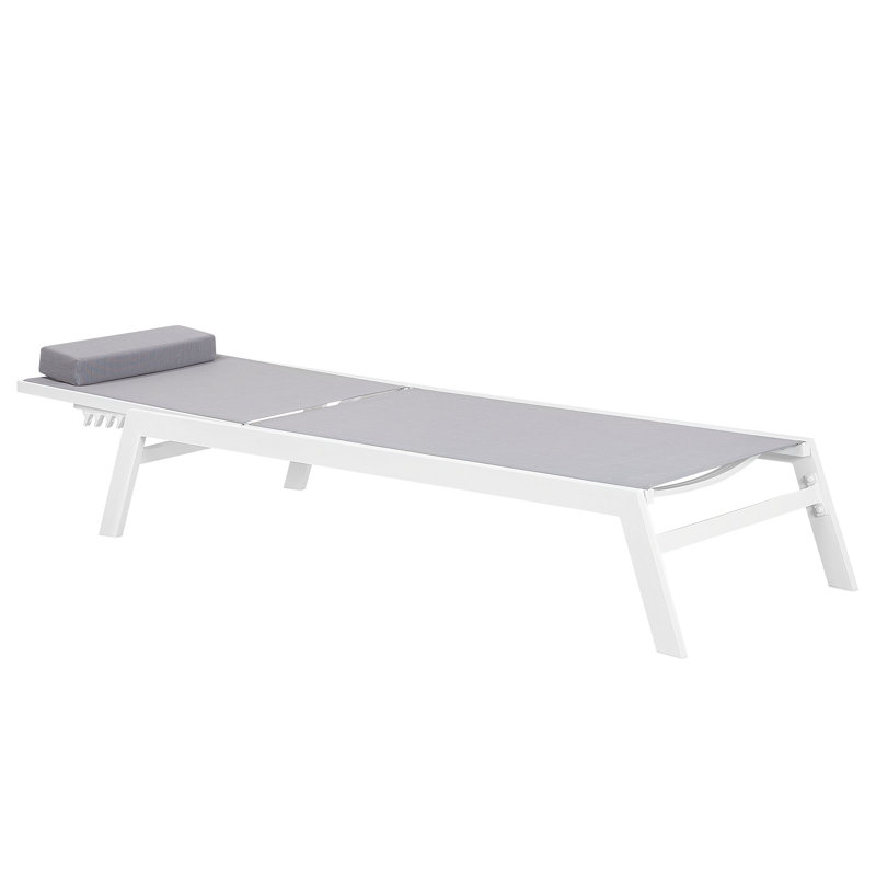 Catania 50cm Long Reclining Single Chaise with Cushions, Grey