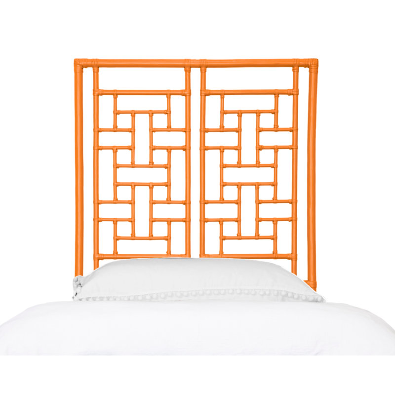 Ohana Rattan Open-Frame Headboard, Twin, Citrus Orange