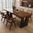 Brown Rectangular Solid Wood Slab Dining Table-953737646