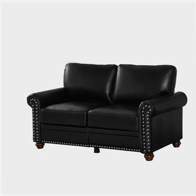 Causeuse de salon en similicuir noir