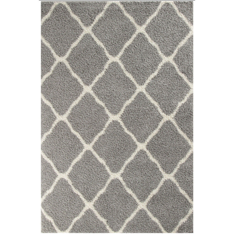 Myshaggy Collection Rugs Moroccan Design in Grey, Rectangle 60 x 110 cm