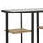 Wenviro 47 In. Sand Black Rectangular Glass Console Table With Wood Shelves