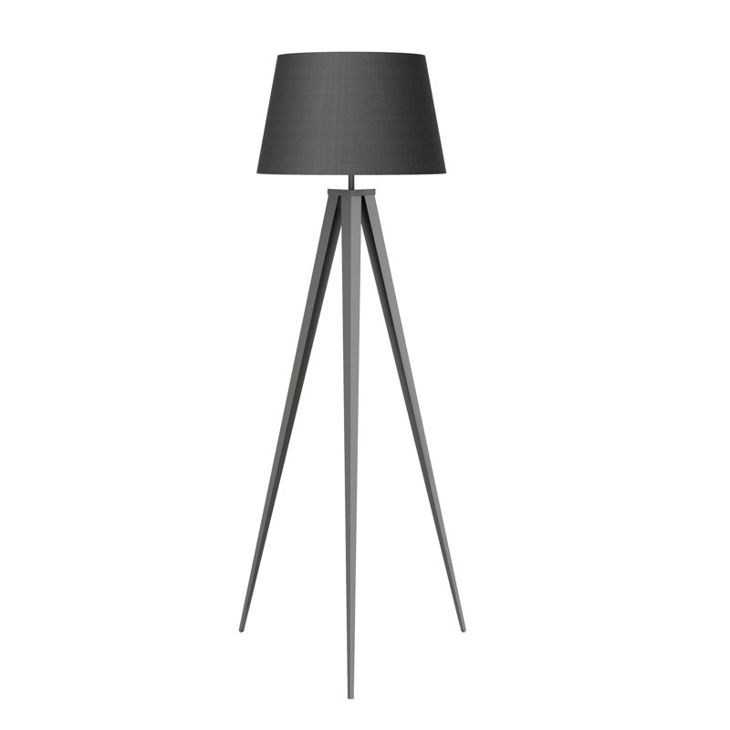 Lampe trépied 60 po Buser, Finition laiton, gris